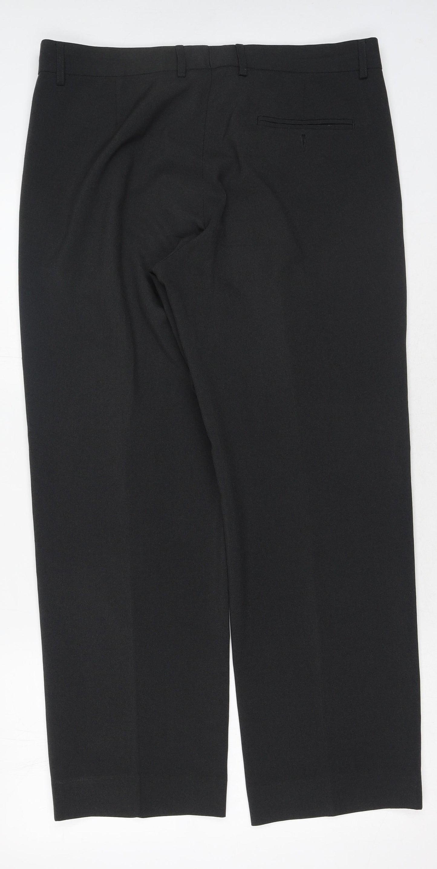 Debenhams Mens Grey Polyester Trousers Size 36 in Regular Hook & Eye