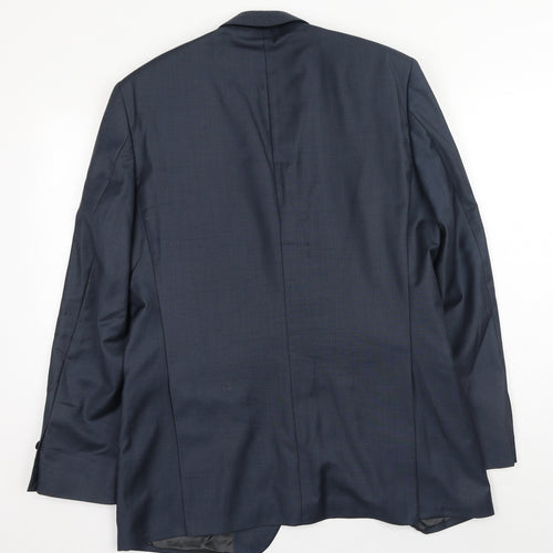 Simon Carter Mens Blue Wool Jacket Blazer Size 40 Regular
