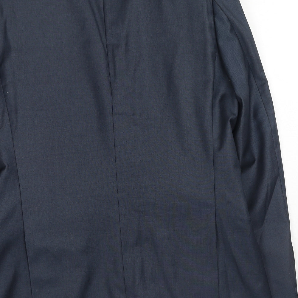 Simon Carter Mens Blue Wool Jacket Blazer Size 40 Regular