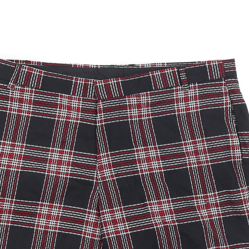 Topman Mens Black Geometric Polyester Cargo Shorts Size 32 in L8 in Regular Zip