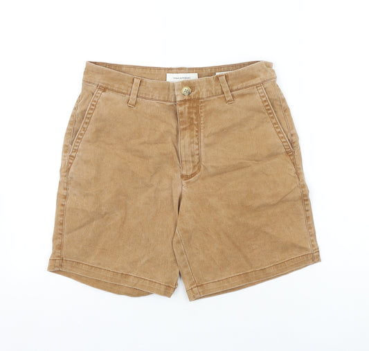 Urban Outfitters Mens Brown Polyester Chino Shorts Size 28 in L7 in Regular Zip