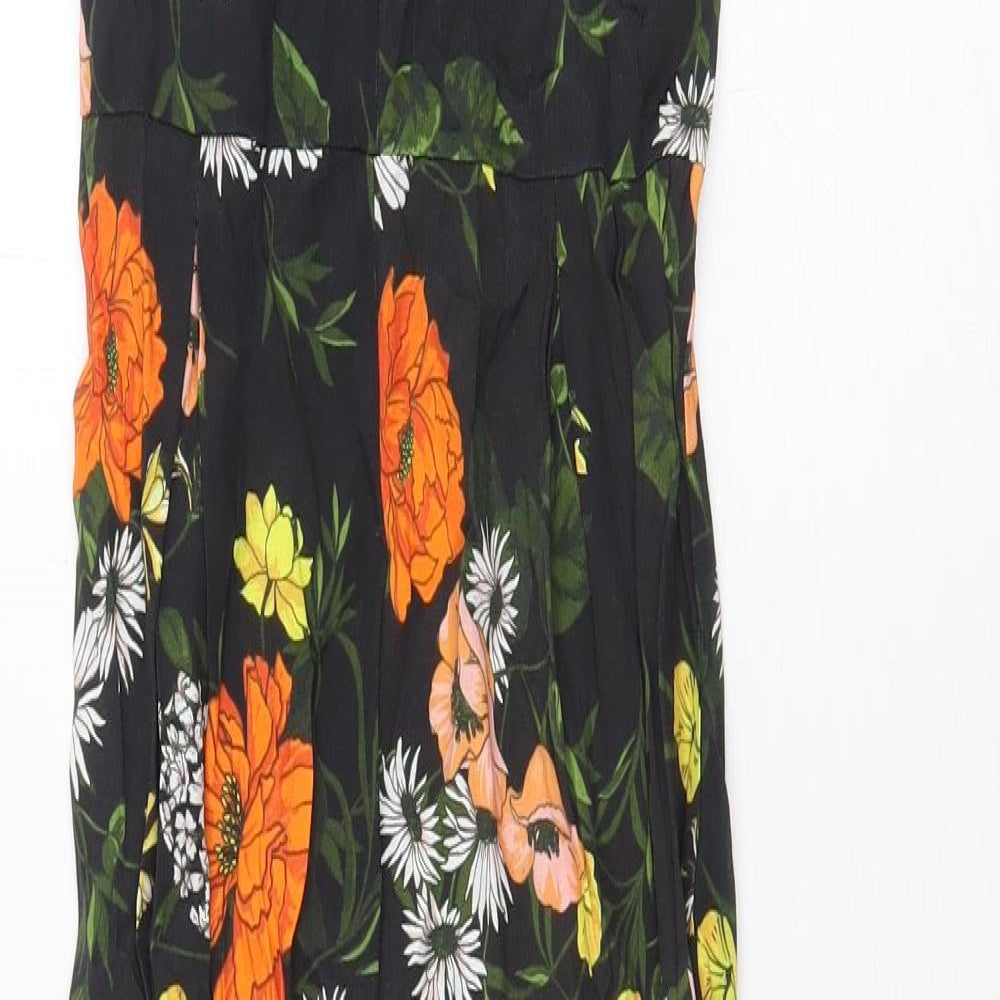 Miss Selfridge Womens Multicoloured Floral Viscose Jumpsuit One-Piece Size 4 Zip