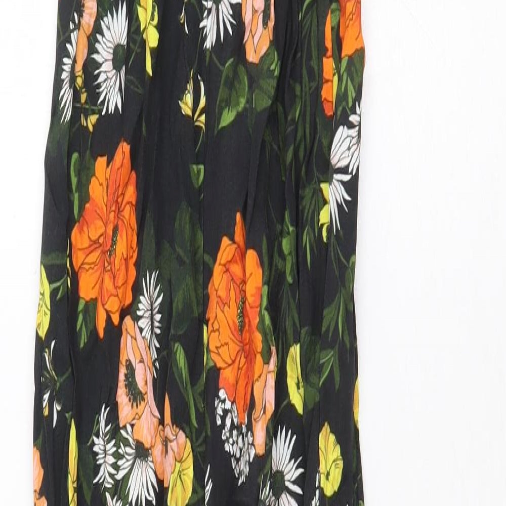 Miss Selfridge Womens Multicoloured Floral Viscose Jumpsuit One-Piece Size 4 Zip