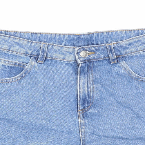 Marks and Spencer Girls Blue Cotton Bermuda Shorts Size 12-13 Years Regular Zip