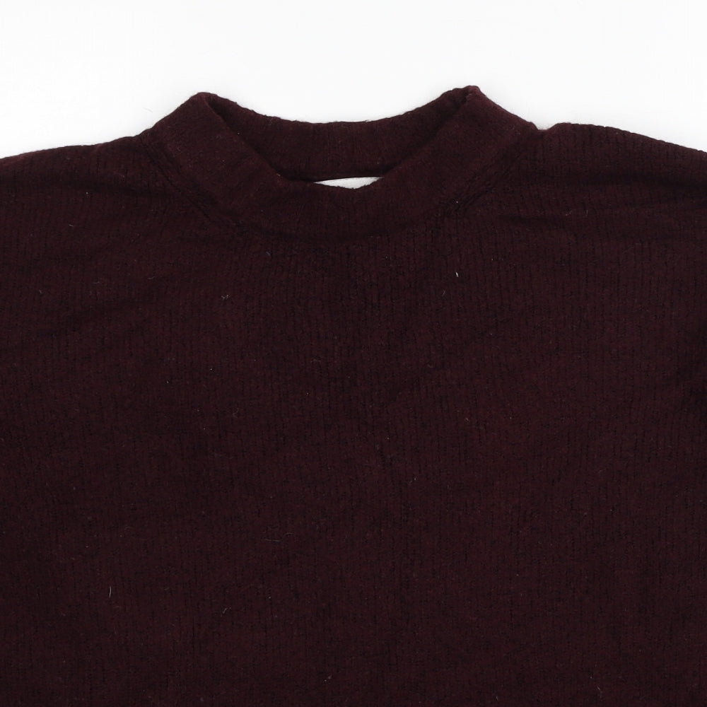 Zara Knit Womens Red Crew Neck Polyester Pullover Jumper Size S