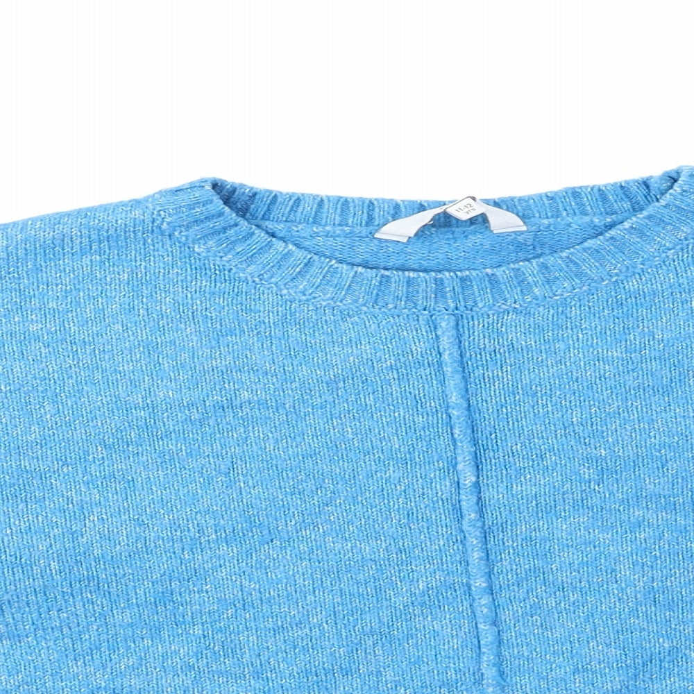 Miss Evie Girls Blue Round Neck Acrylic Pullover Jumper Size 11-12 Years Pullover