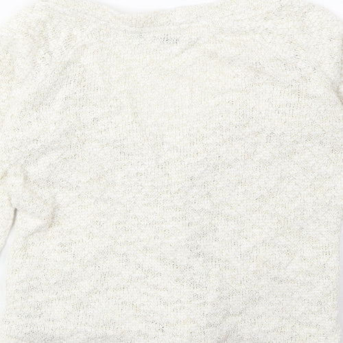George Girls Gold V-Neck Viscose Cardigan Jumper Size 6-7 Years Button