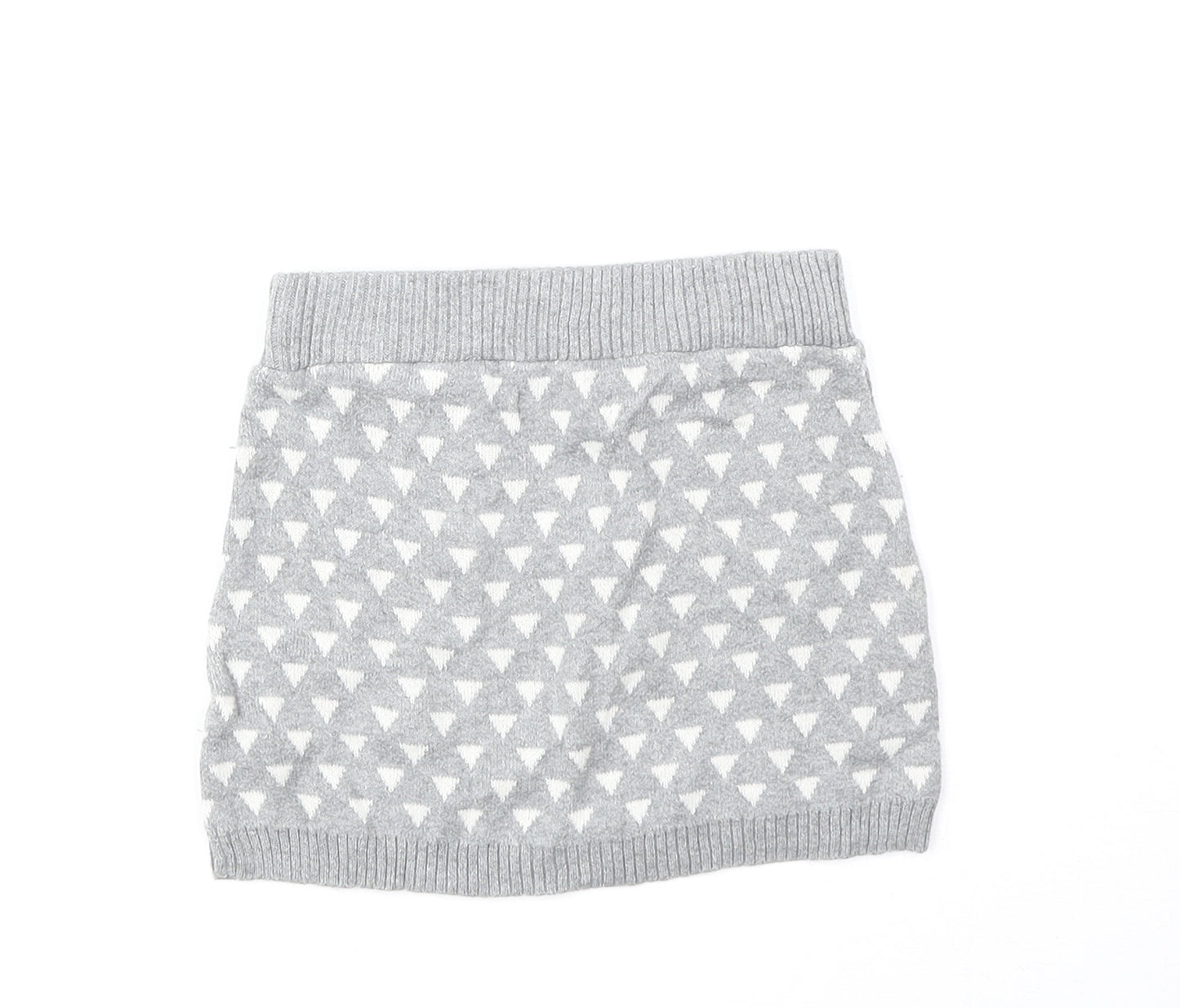 H&M Girls Grey Geometric Cotton Mini Skirt Size 18-24 Months