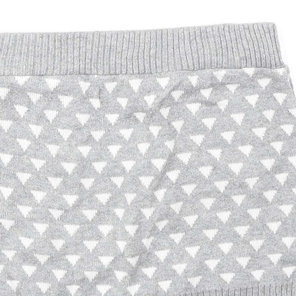 H&M Girls Grey Geometric Cotton Mini Skirt Size 18-24 Months