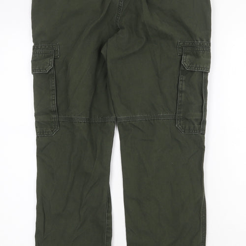 Marks and Spencer Mens Green Cotton Straight Jeans Size 32 in Regular Zip
