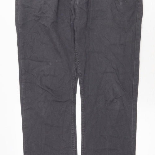 Denim & Co. Mens Grey Cotton Straight Jeans Size 34 in Regular Zip