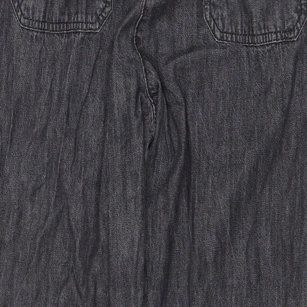 Cindy Slough Mens Grey Cotton Straight Jeans Size 36 in Regular Drawstring