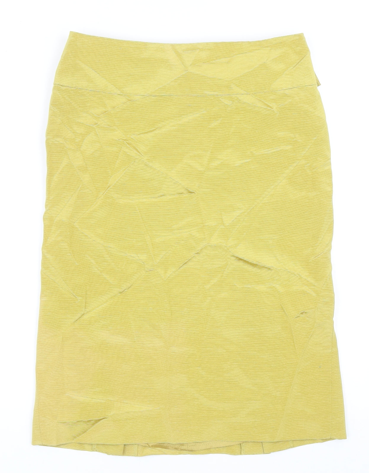 Reiss Womens Gold Cotton Straight & Pencil Skirt Size 10 Zip