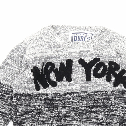 Undeniable Dudes Boys Black Round Neck Cotton Pullover Jumper Size 6 Years Pullover - New York
