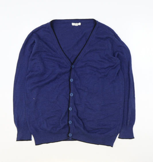 Pumpkin Patch Girls Blue V-Neck 100% Cotton Cardigan Jumper Size 11 Years Button