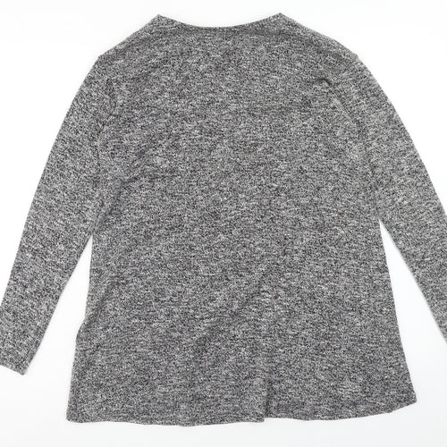 H&M Girls Grey V-Neck Polyester Cardigan Jumper Size 12-13 Years Pullover