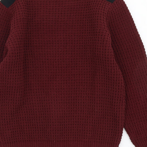 F&F Boys Red Round Neck Polyester Pullover Jumper Size 7-8 Years Pullover