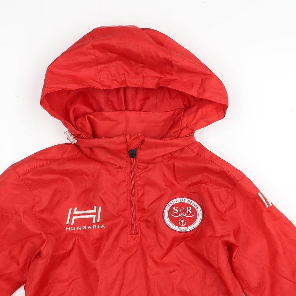 Hugaria Boys Red Rain Coat Jacket Size 8 Years Pullover