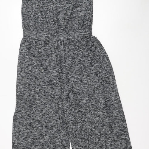 Gap Womens Grey Geometric Cotton Jumpsuit One-Piece Size M Tie