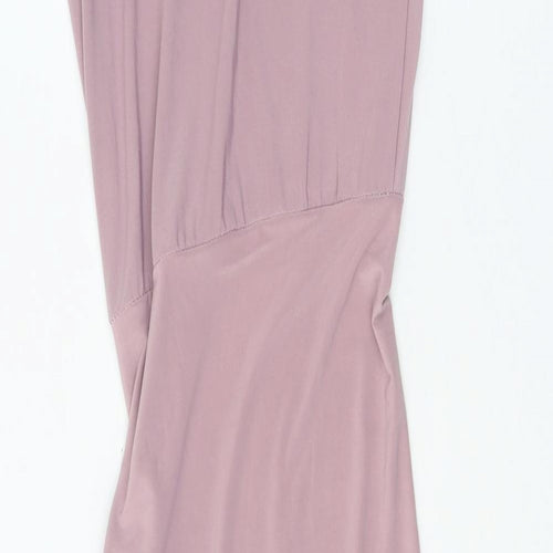 Pink Boutique Womens Purple Viscose Tank Dress One Size High Neck Pullover
