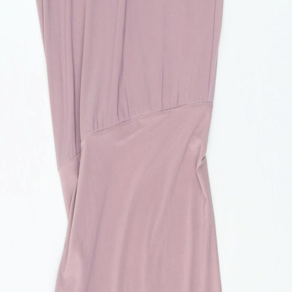 Pink Boutique Womens Purple Viscose Tank Dress One Size High Neck Pullover