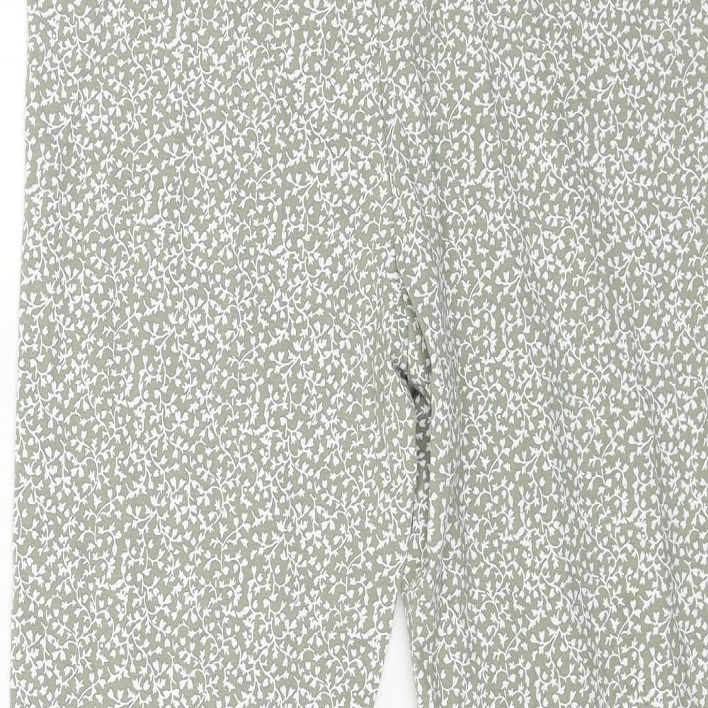Bonmarché Womens Green Geometric Cotton Jogger Leggings Size 14 L21 in
