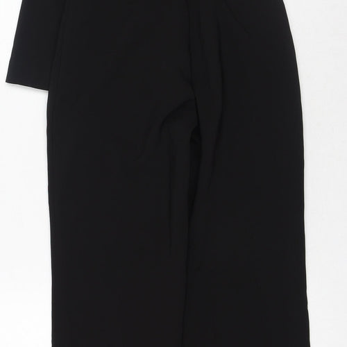 Zara Womens Black Polyester Jumpsuit One-Piece Size XS Zip