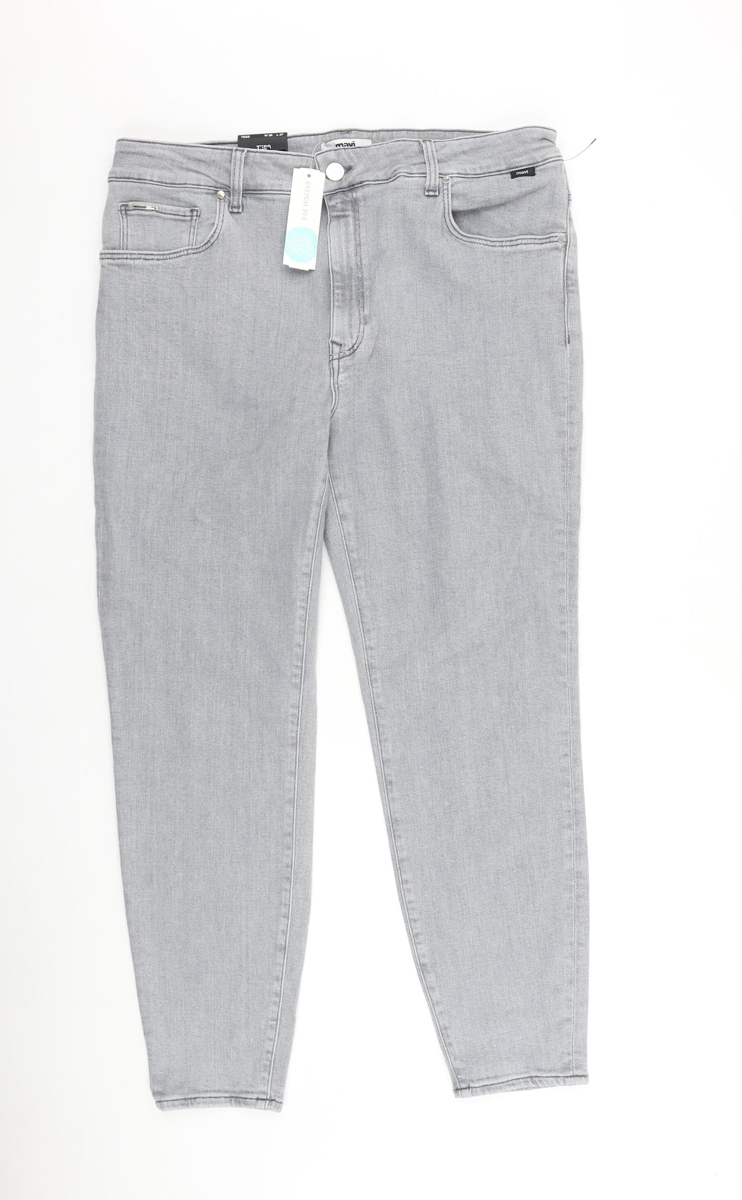 Mavi Womens Grey Cotton Skinny Jeans Size 36 in L27.5 in Regular Tie