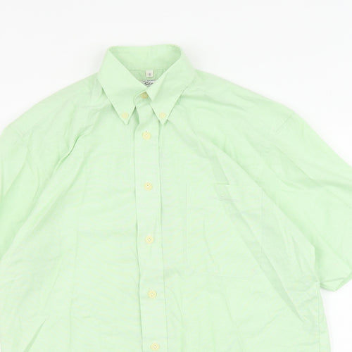 Ben Sherman Mens Green Cotton Button-Up Size S Collared Button