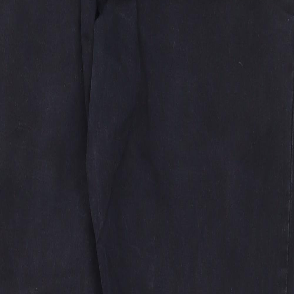 Marks and Spencer Mens Blue Cotton Trousers Size 32 in Regular Zip