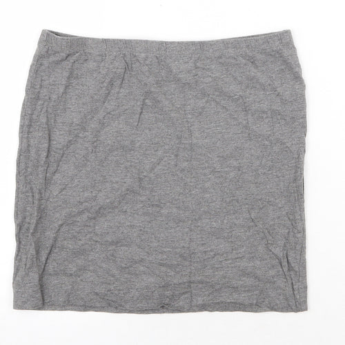 bonprix Womens Grey Cotton A-Line Skirt Size S