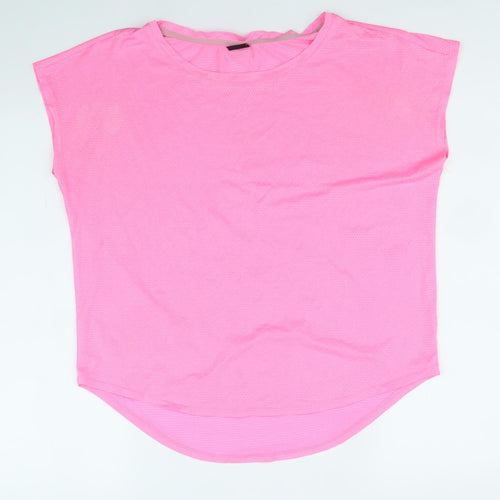 Gina Tricot Womens Pink Polyester Basic T-Shirt Size S Boat Neck Pullover