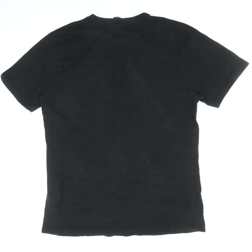 Myprotein Mens Black Cotton T-Shirt Size L Round Neck