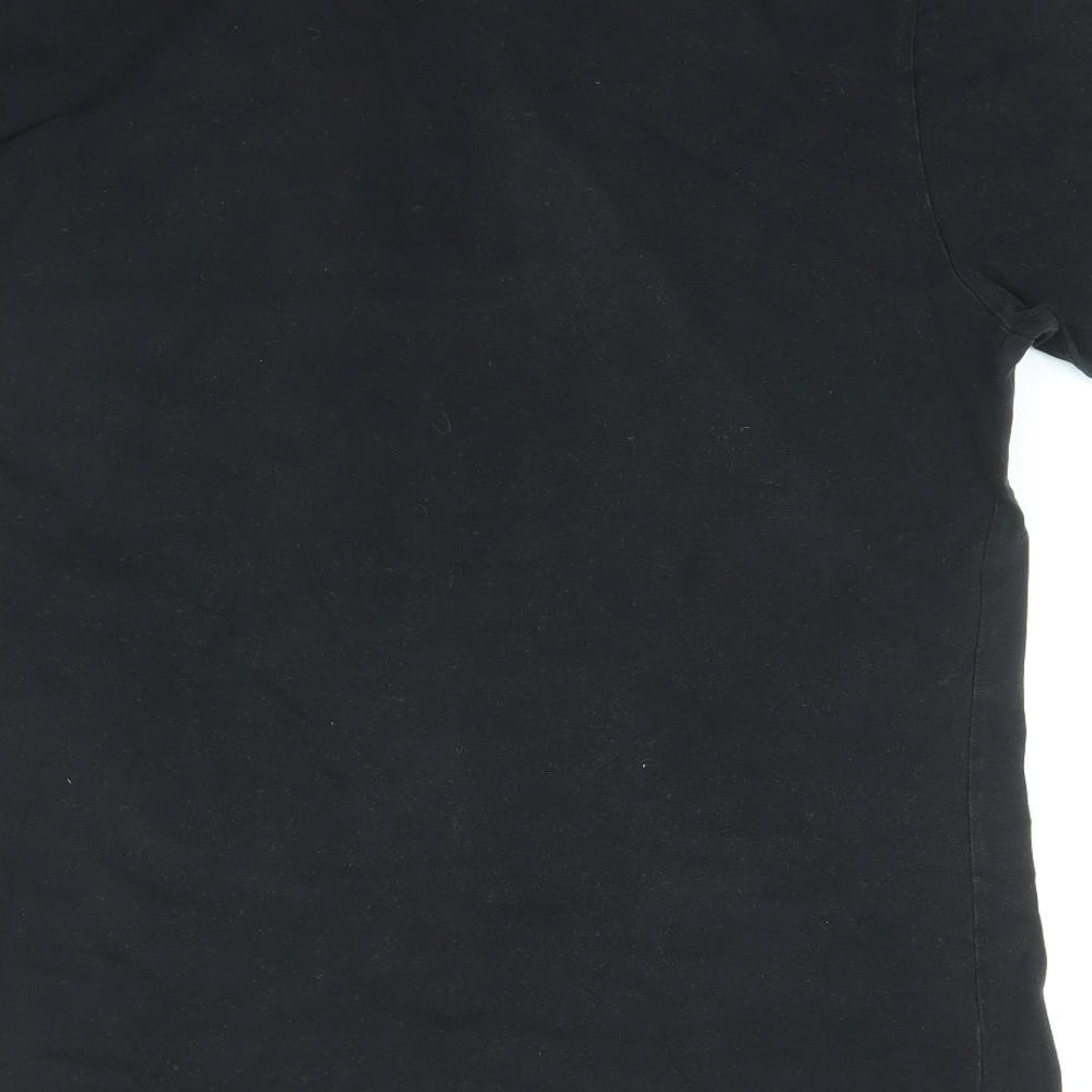 Myprotein Mens Black Cotton T-Shirt Size L Round Neck