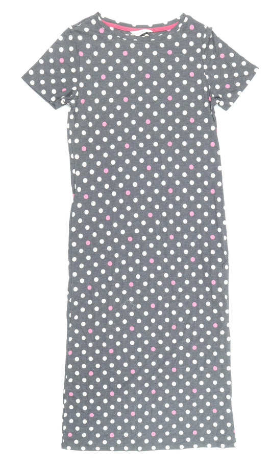 Marks and Spencer Womens Grey Polka Dot Cotton Top Dress Size 8