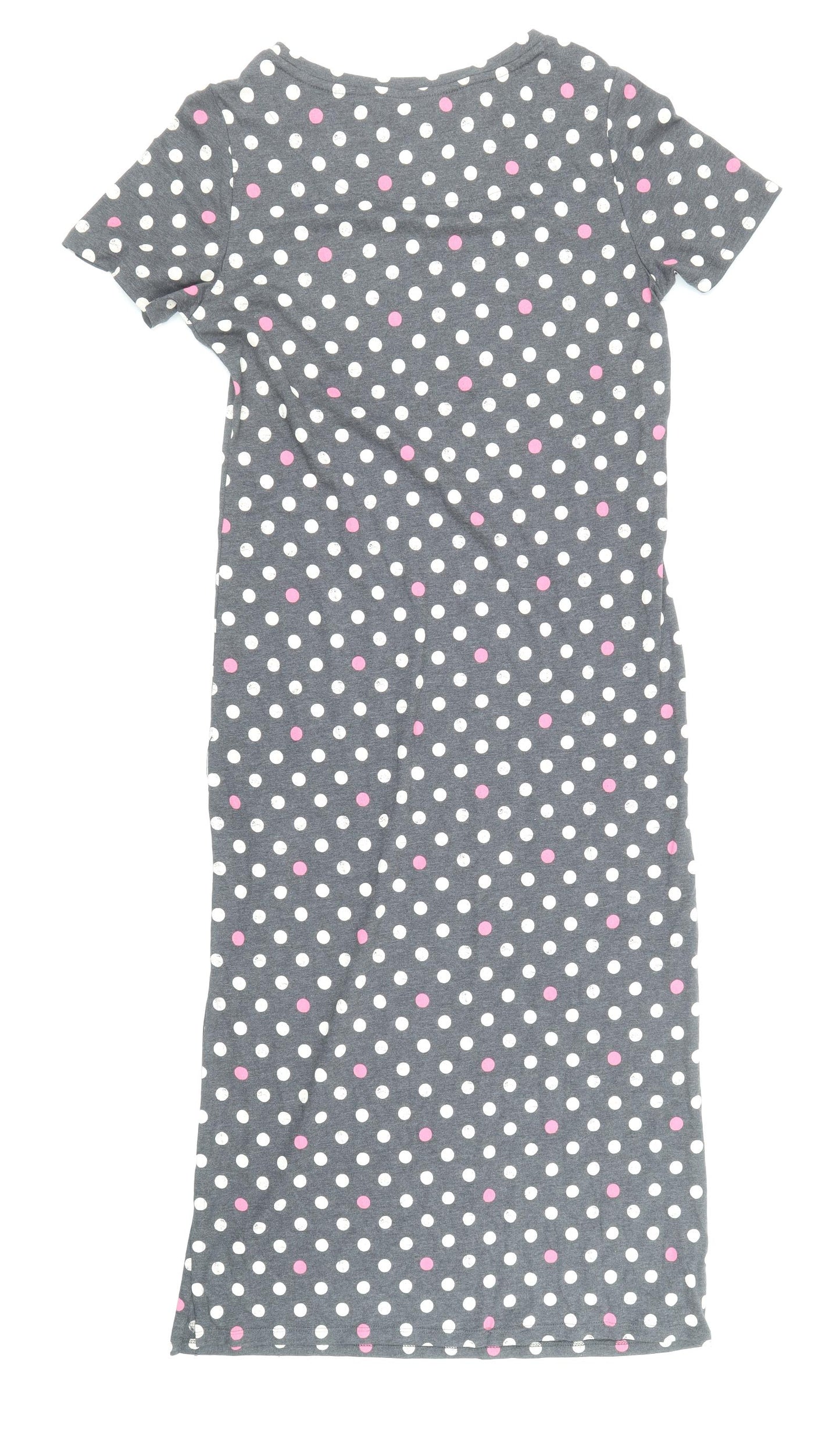 Marks and Spencer Womens Grey Polka Dot Cotton Top Dress Size 8