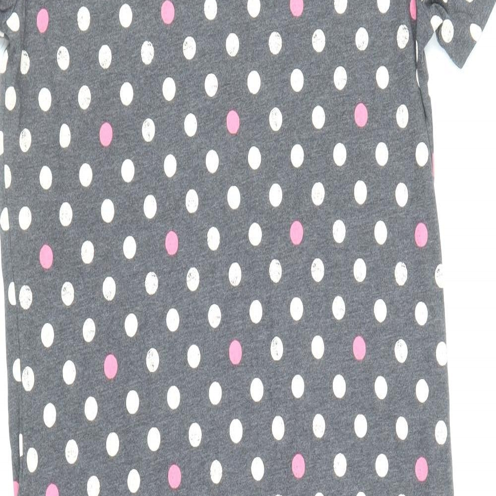 Marks and Spencer Womens Grey Polka Dot Cotton Top Dress Size 8