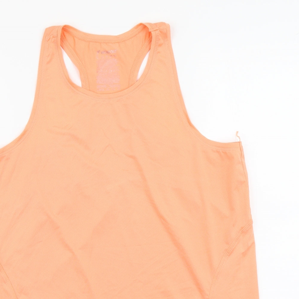 Primark Womens Orange Polyester Basic Tank Size L Scoop Neck Pullover - Racerback