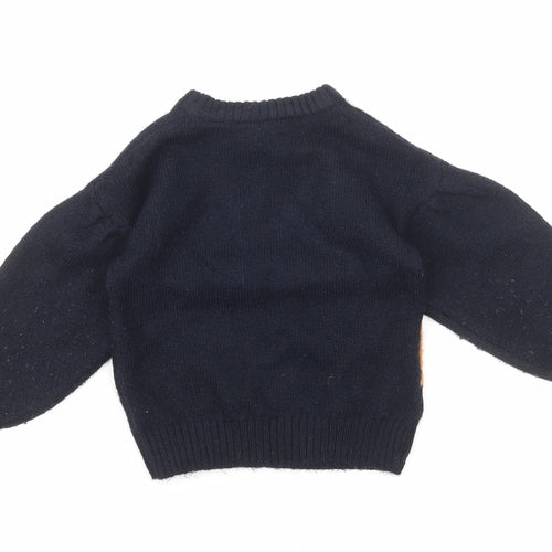 TU Boys Blue Round Neck Cotton Pullover Jumper Size 3 Years Pullover - Christmas