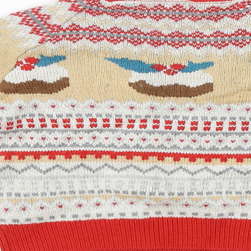 NEXT Boys Multicoloured Round Neck Fair Isle Viscose Pullover Jumper Size 3-4 Years Pullover - Christmas