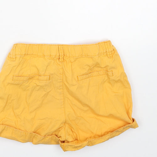 H&M Girls Orange Cotton Boyfriend Shorts Size 5-6 Years Regular Snap