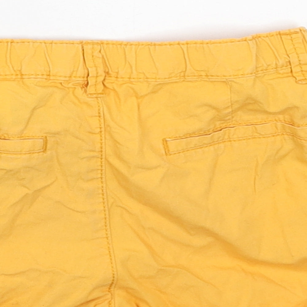 H&M Girls Orange Cotton Boyfriend Shorts Size 5-6 Years Regular Snap