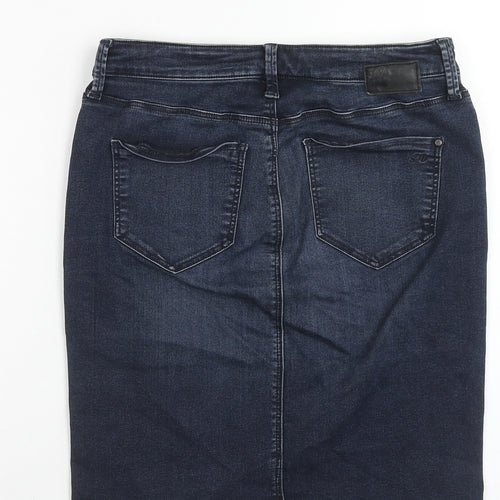 Mavi Womens Blue Cotton Straight & Pencil Skirt Size 28 in Zip
