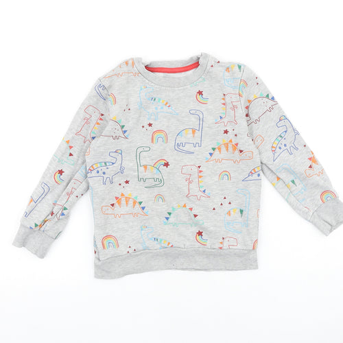 George Boys Grey Geometric 100% Cotton Pullover Sweatshirt Size 5-6 Years Pullover - Dinosaurs