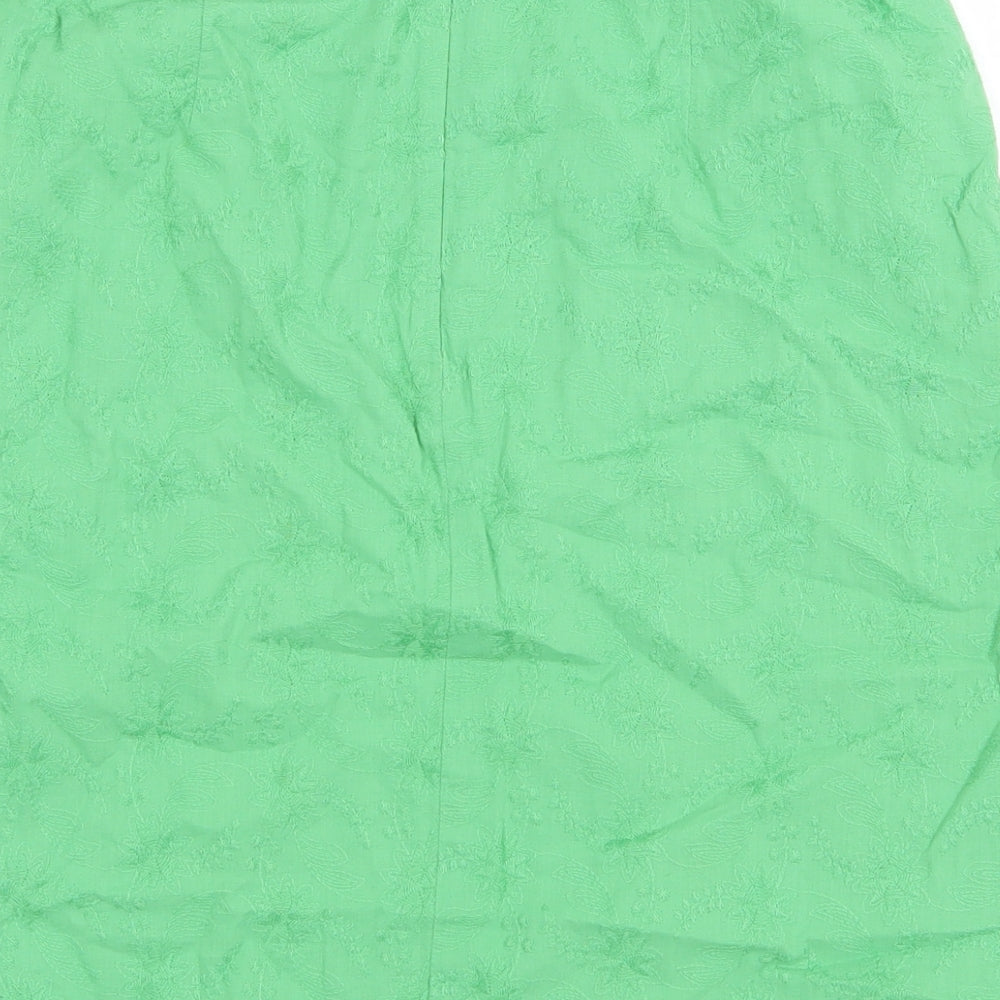 Dickins & Jones Womens Green Cotton Straight & Pencil Skirt Size 14 Zip