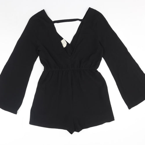 Pins & Needles Womens Black Polyester Playsuit One-Piece Size S Pullover