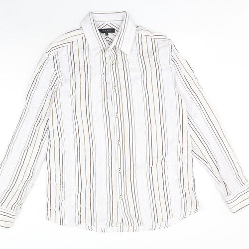 NEXT Mens Multicoloured Striped 100% Cotton Dress Shirt Size L Collared Button
