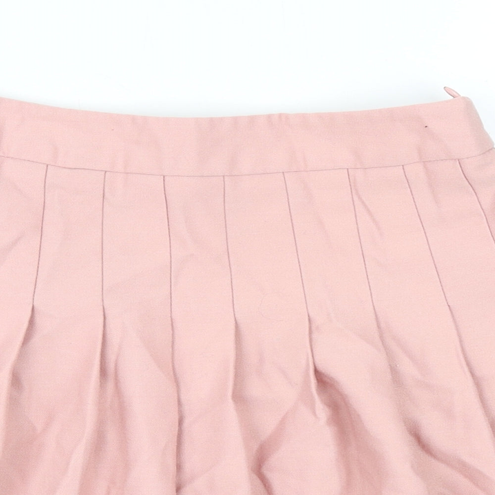 New Look Girls Pink Polyester Mini Skirt Size 13 Years Regular Zip