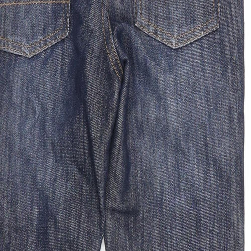 Denim & Co. Girls Blue Cotton Straight Jeans Size 6-7 Years Regular Zip