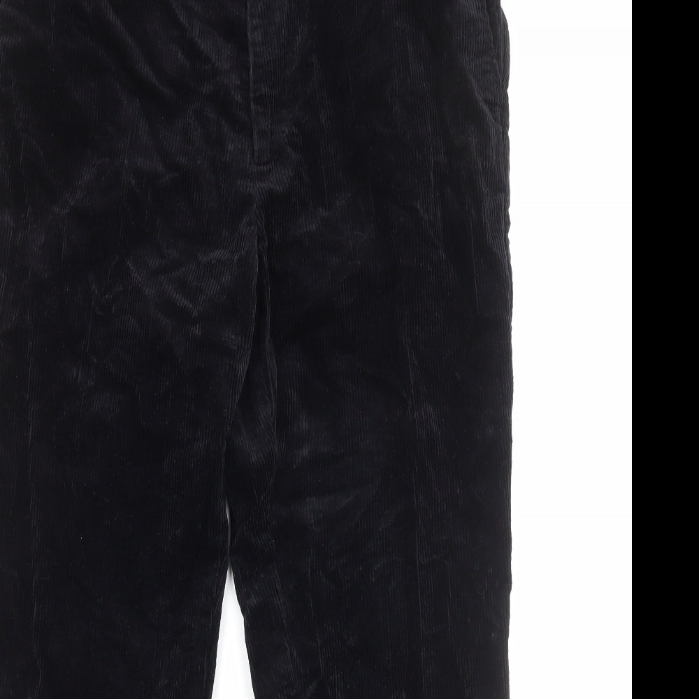Brook Taverner Mens Black Cotton Carrot Trousers Size XL Regular Zip